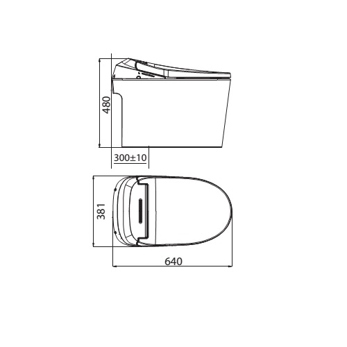 Bản vẽ kỹ thuật bàn cầu thông minh Viglacera v smart v97