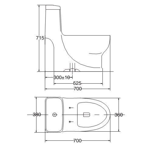 bản vẽ kĩ thuật bàn cầu 1 khối Viglacera V38