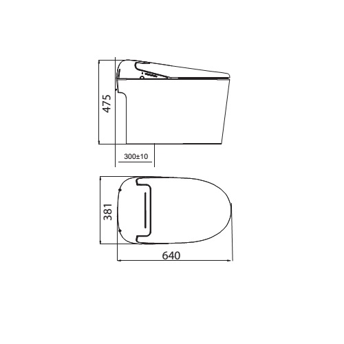 bản vẽ kĩ thuật Bàn cầu thông minh Viglacera V-smart V97.WB